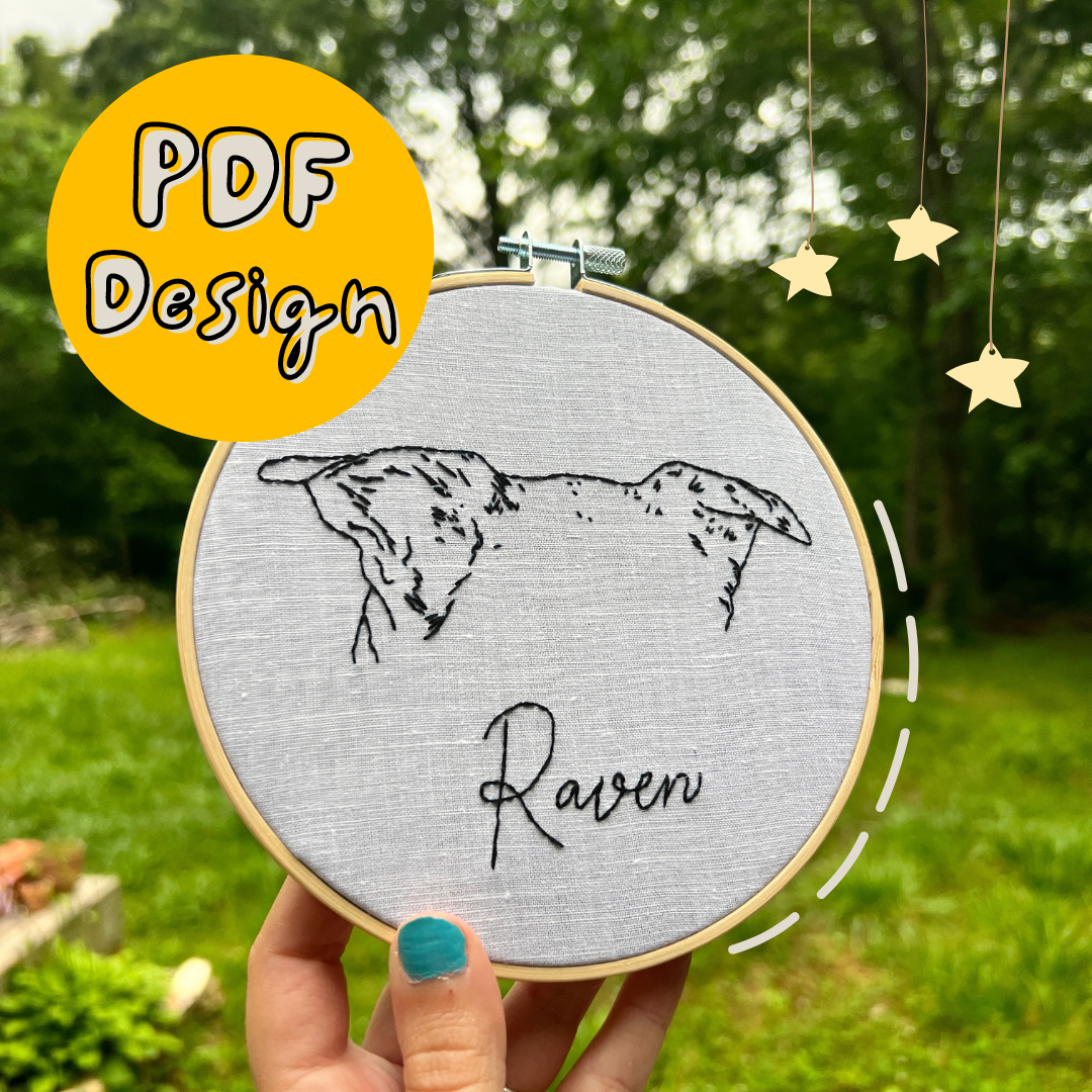 DIY PDF PATTERN - Custom Pet Ears Line Art