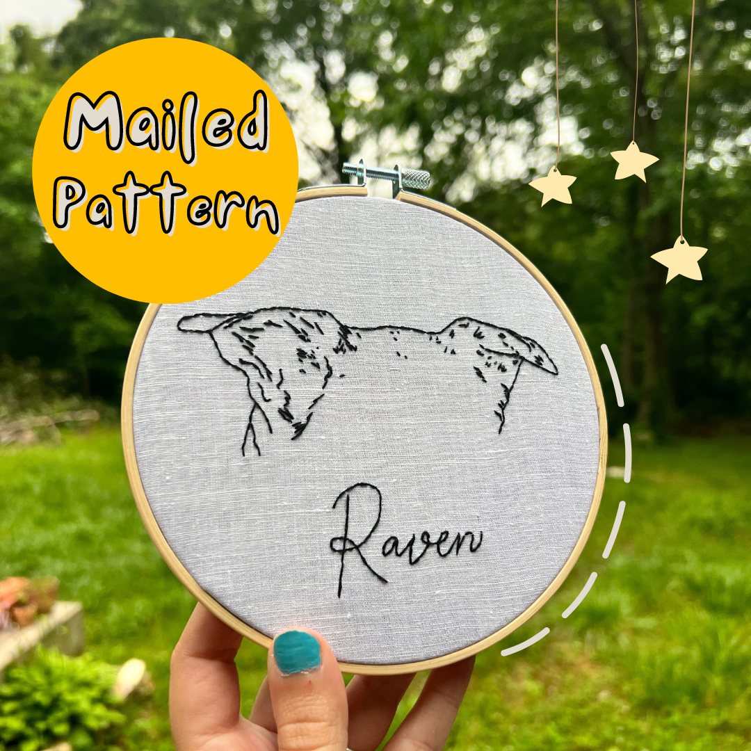 DIY MAILED PATTERN - Custom Pet Ears Line Art