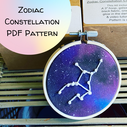Zodiac Constellation Embroidery - Digital Pattern and Guide